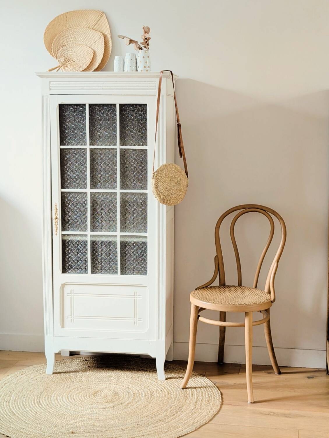 Renovated glass Parisian bonnet maker