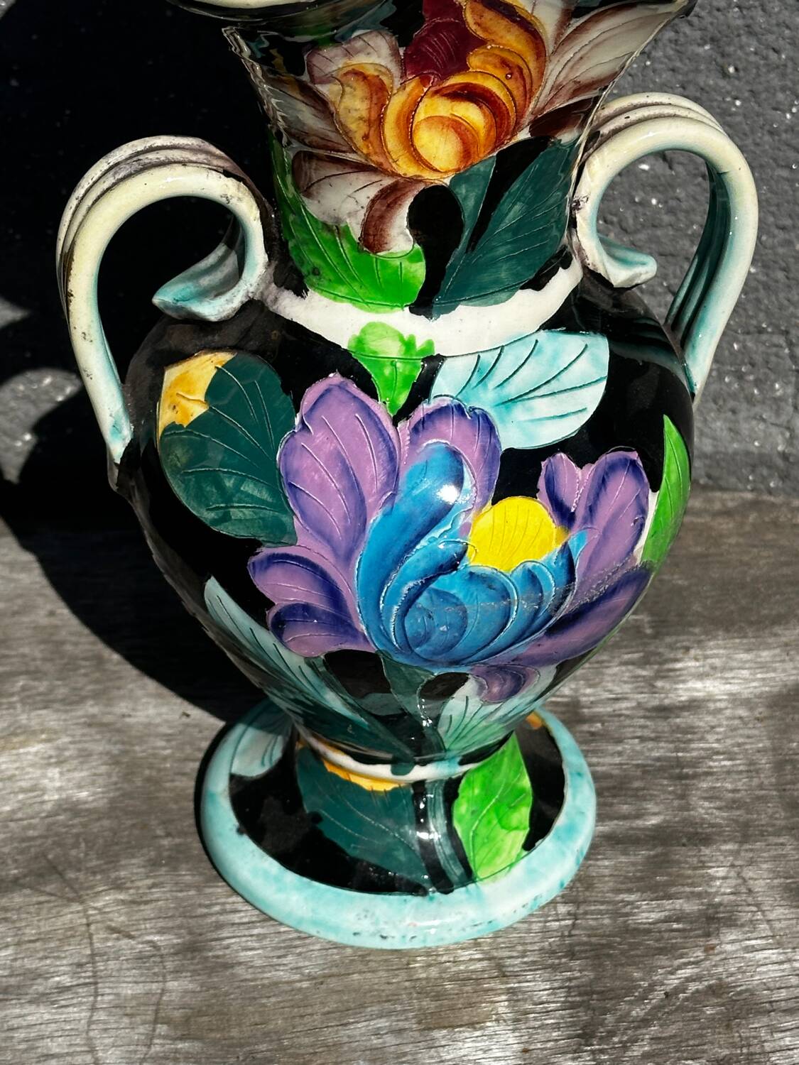 Vase Amphore céramique Vallauris signé JTF - H 30 cm