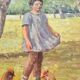 Oil Painting on Canvas "Children at the Farm" Signed Lo Presti - Gilded Frame