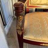 Armchair empire golden satin fabric