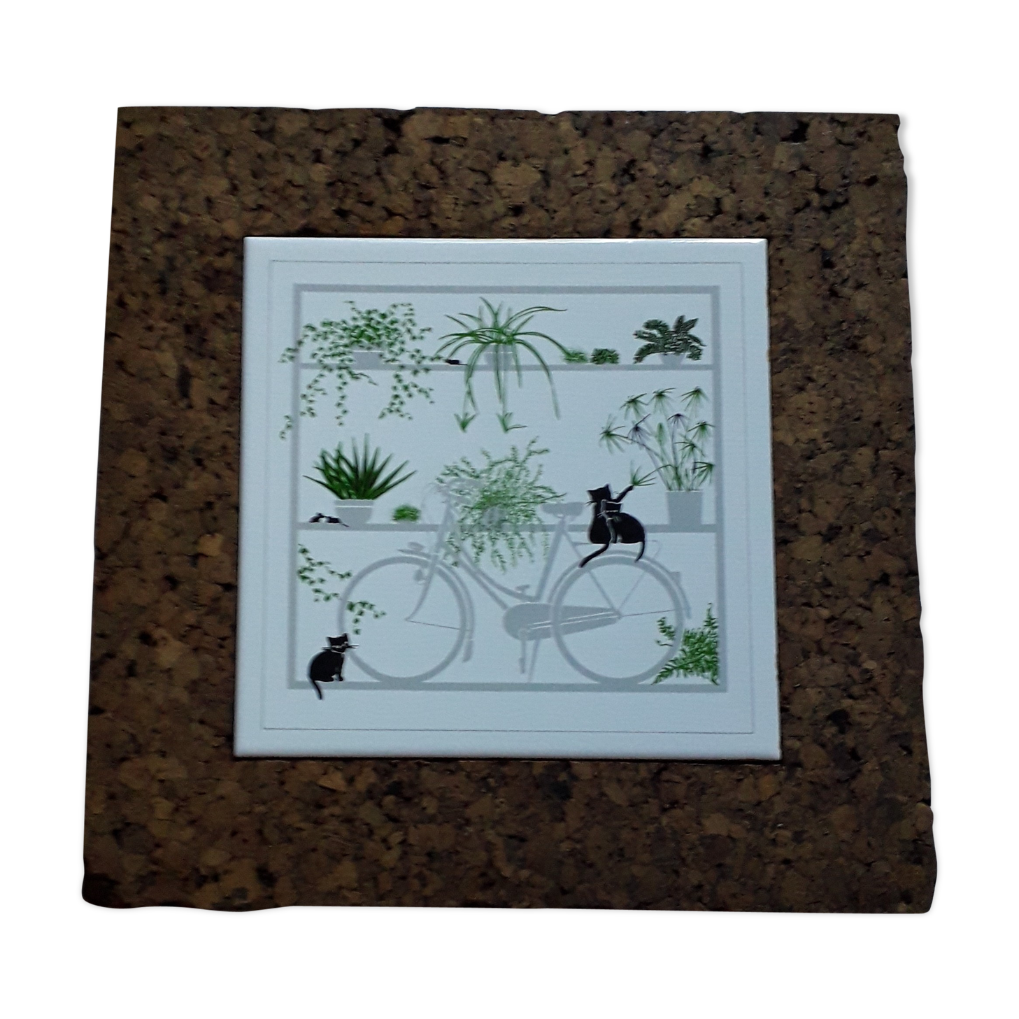 Decorative ceramic and cork underside