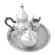 teapot, milk jug, sugar bowl, silver stainless steel, 1980,