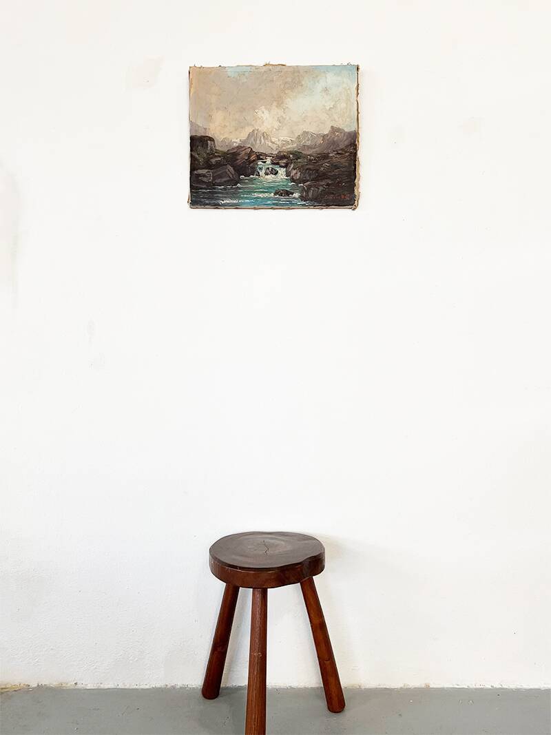 Painting "Mountain Torrent", Oil on canvas