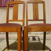 Matching Art Deco seats: 1 bridge armchair and 2 chairs.
