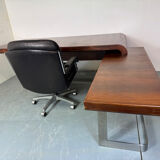 Vintage Danish design mid century wood steel Sibast executive desk