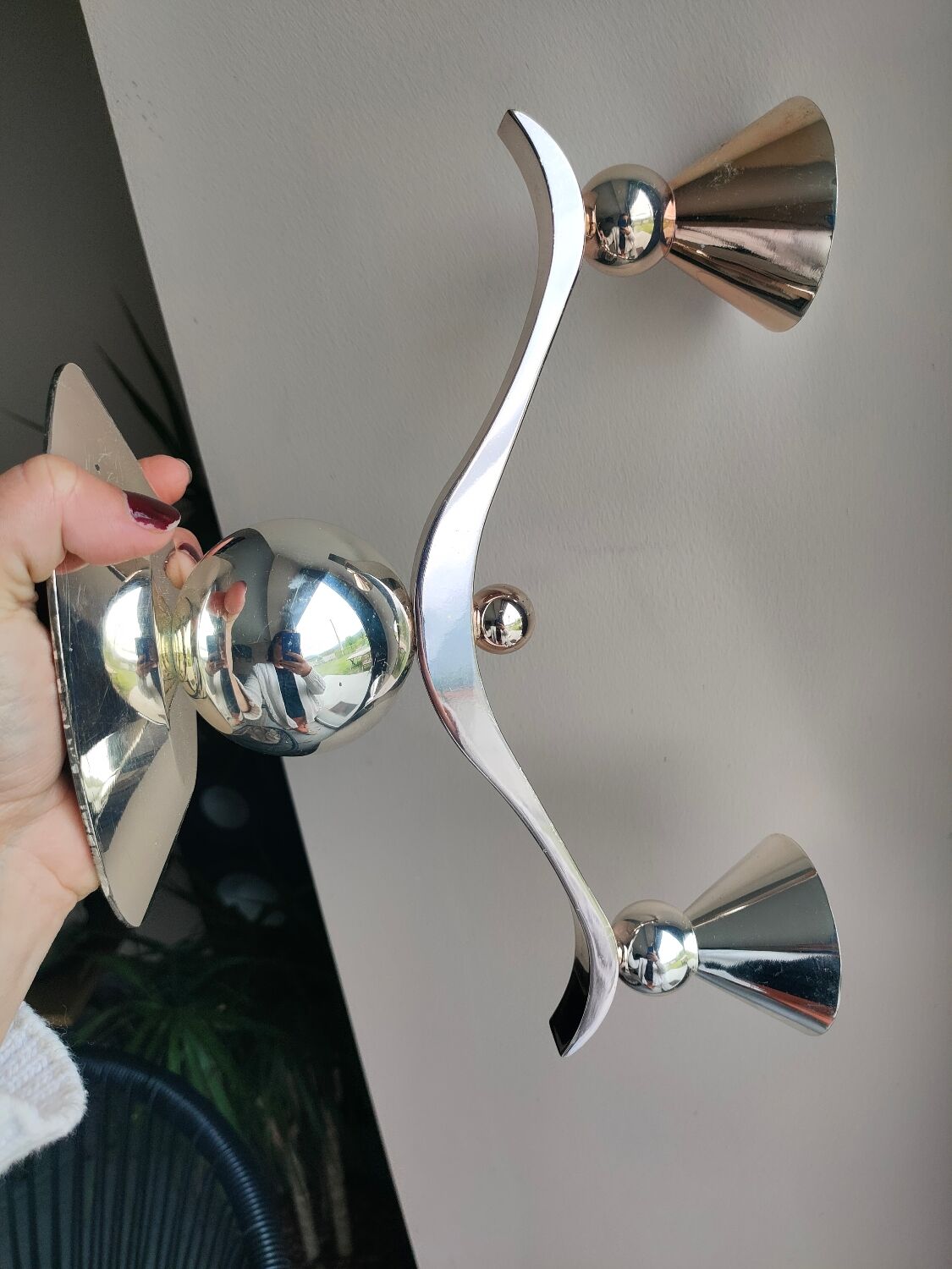 Bougeoir argenté double feux