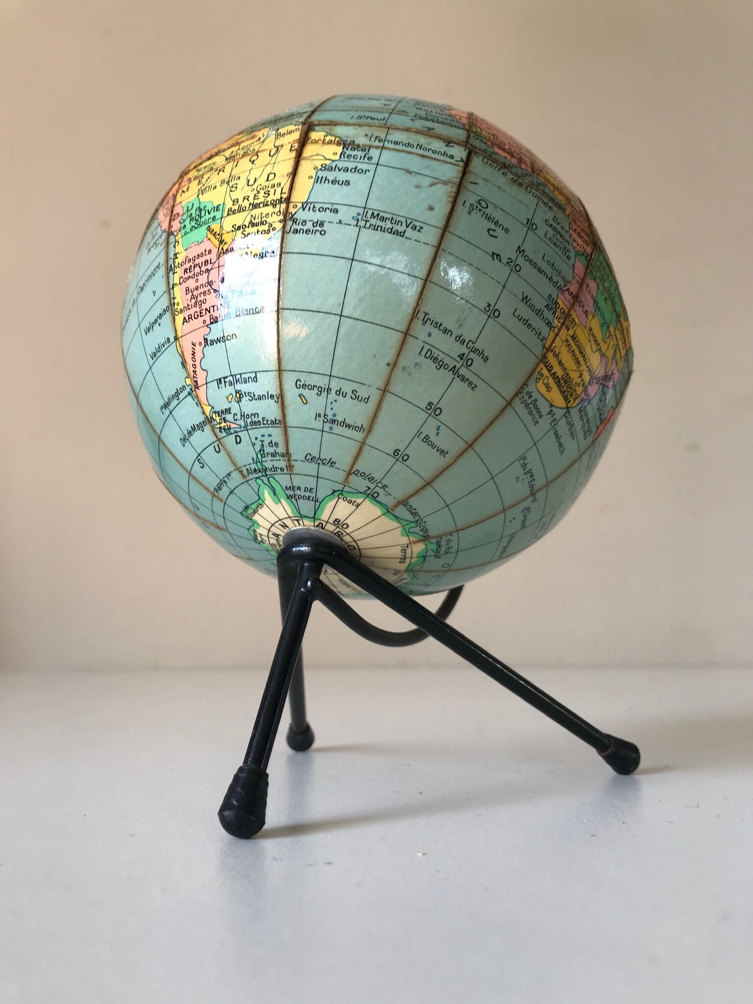 Earth Globe tripod Girard Barerre Thomas, 1960s