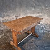 Antique trestle table in oak – France early 20th century – 110 cm