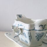 Pompadour ironstone sauceboat, Clairefontaine factory