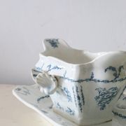 Pompadour ironstone sauceboat, Clairefontaine factory