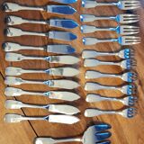 Silver metal fish service 26 pieces