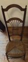 Antique nursing chair in wood and straw from Brittany (late 19th / early 20th century)
