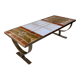 Ceramic coffee table and brushed steel by Jean Gregorieff