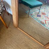 Large old art deco mirror in wood and beveled glass