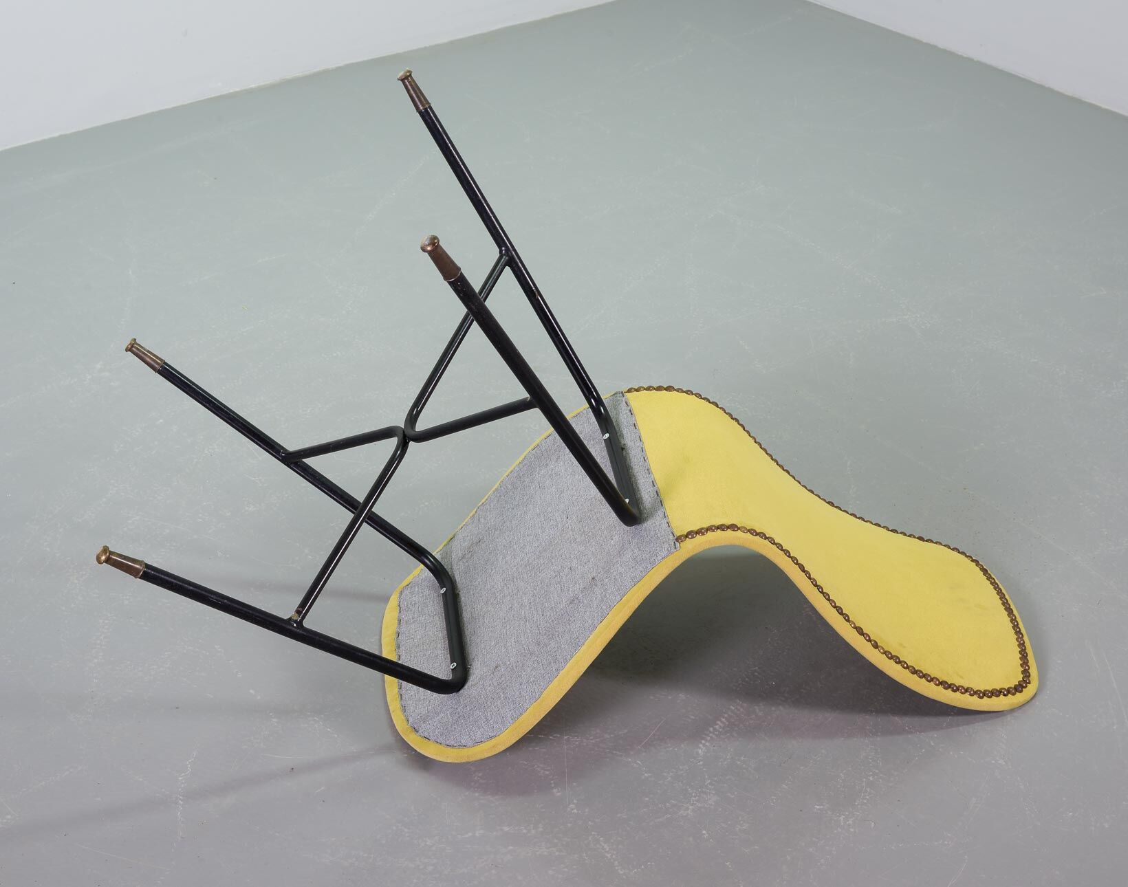 Elegant Italian Midcentury Yellow Side Chair