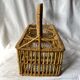 Vintage rattan bottle rack basket