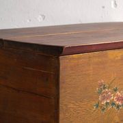 Antique Chinese chest with painted flowers in elm – China, circa 1900