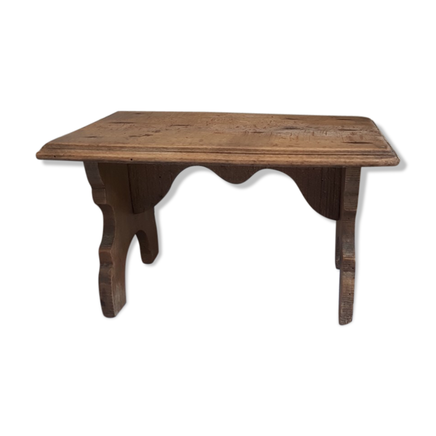 Wooden bench rests feet