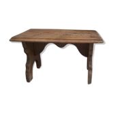 Wooden bench rests feet