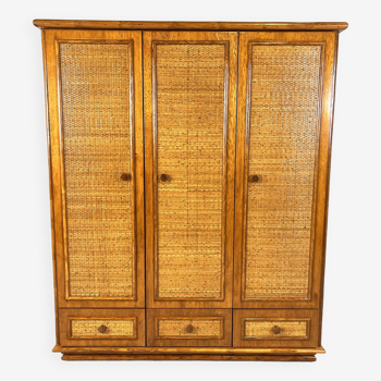 Rattan and bamboo wardrobe by Maugrion for Roche Bobois, 1970s