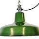 Industrial French Green Enamel Factory Lamp, 1960s