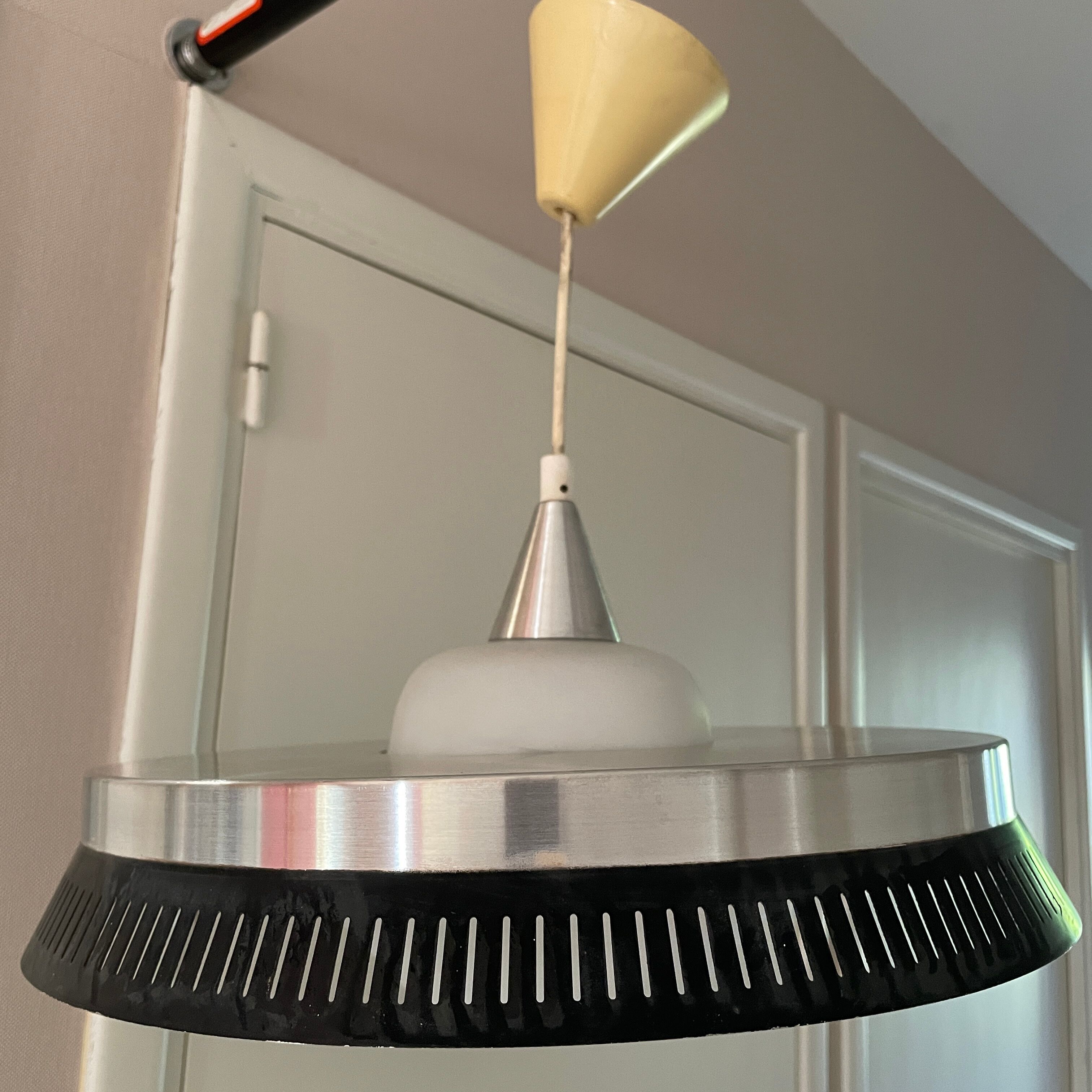 Scandinavian Fog & Murop pendant lamp in glass and perforated metal