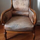 Fabric armchair with wooden frame
