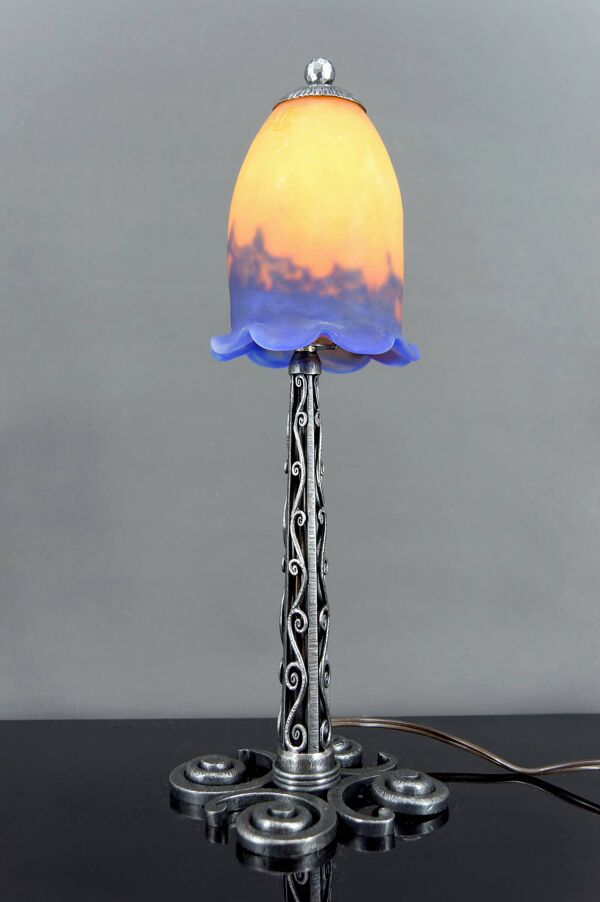 Lampe en Fer Forgé, Paul Kiss et Muller Frères, France, Art Déco, c. 1920
