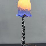 Wrought Iron Lamp, Paul Kiss and Muller Frères, France, Art Deco, c. 1920