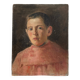 Oil on cardboard representing a choirboy from the early 20th century