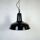 Lampe à suspension industrielle en émail gris foncé français, années 1960