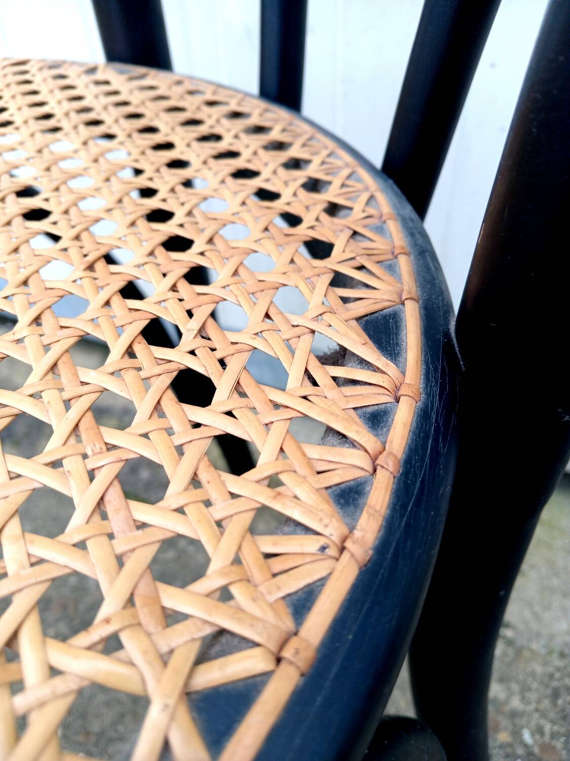 Pair of fmg bentwood and cane bistro chairs