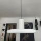 Vintage Lita pendant light in white metal France 1970