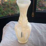 Beige opaline vase vintage marble effect