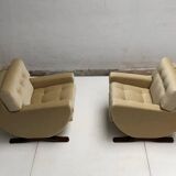 Paire de fauteuils par le sculpteur italien Franz T Sartori Flexform 1965