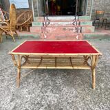 Rattan coffee table circa 1960