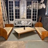 Brutalist rustic farmhouse coffee table