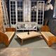 Table basse de ferme rustique brutaliste