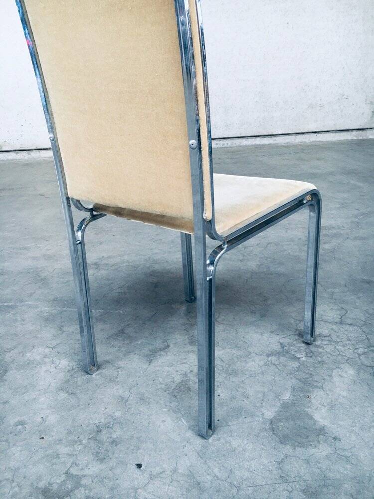 Italian Hollywood Regency Style Modernist Dining Chairs, 1970s, Set of 6