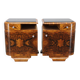 Pair of Art Deco walnut bedside tables from the 1930s.