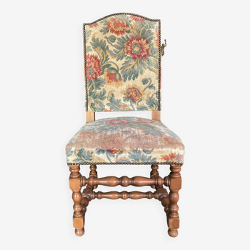 Chaise de style Louis XIII à haut dossier