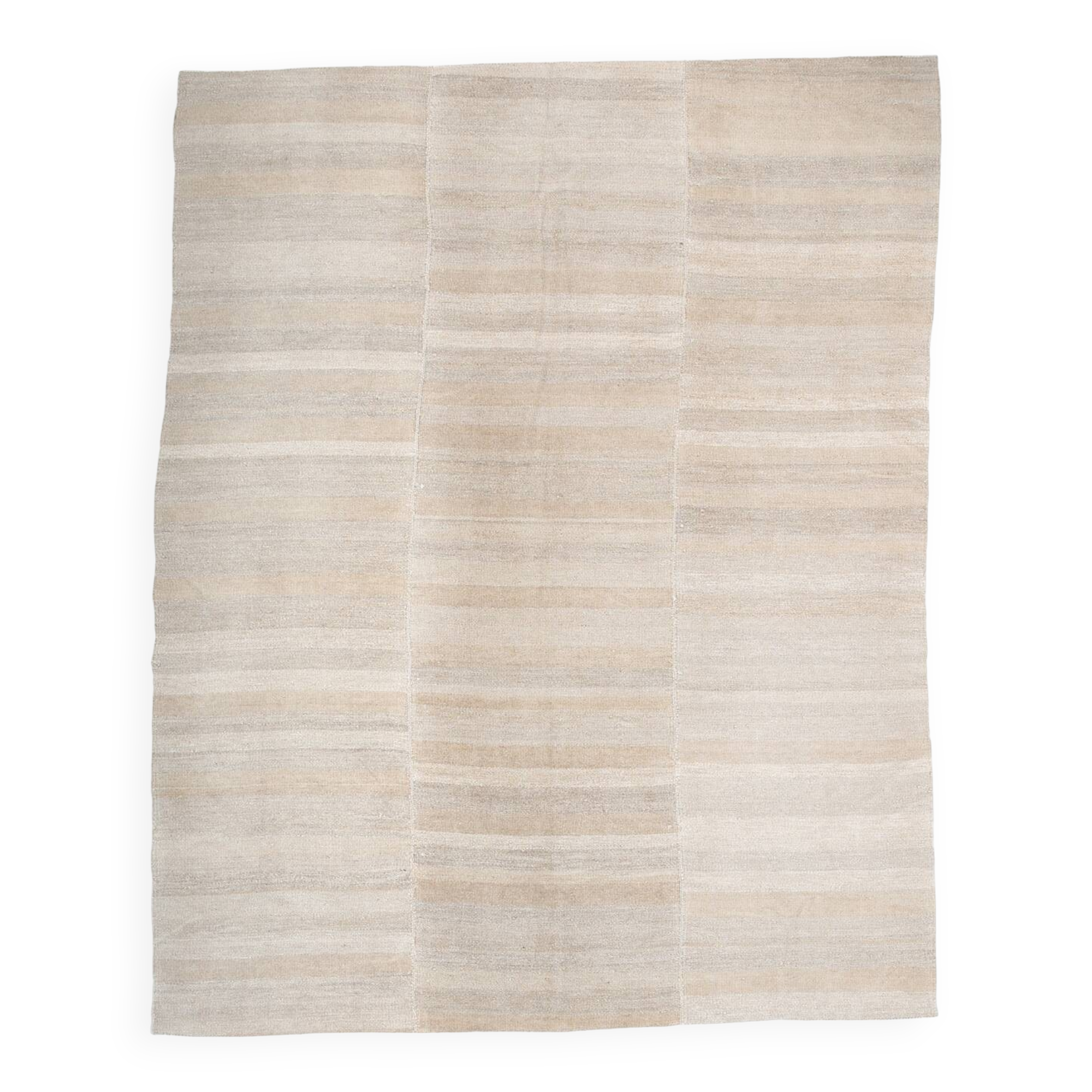 Tapis Kilim surdimensionné beige et crème 8x10, 234x294 cm