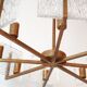 1960 vintage brass chandelier - glass