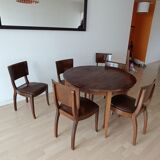 Extendable table set and its 6 chairs