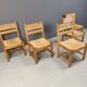 Set of 5 pine wood chairs by GM Mobler, 1960s