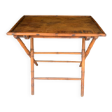 Folding bamboo side table