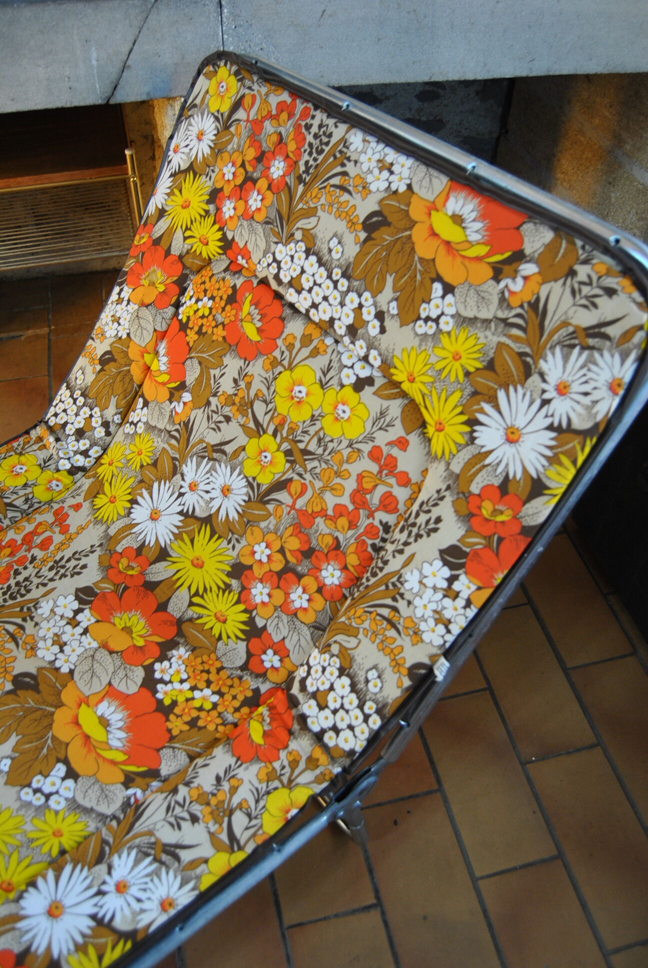 Vintage sunbathing deckchair 70s