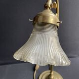 Lampe de table – Laiton doré et verre moulé