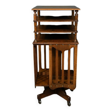 Revolving Walnut Bookcase, stamped G.Lancelin – 1900