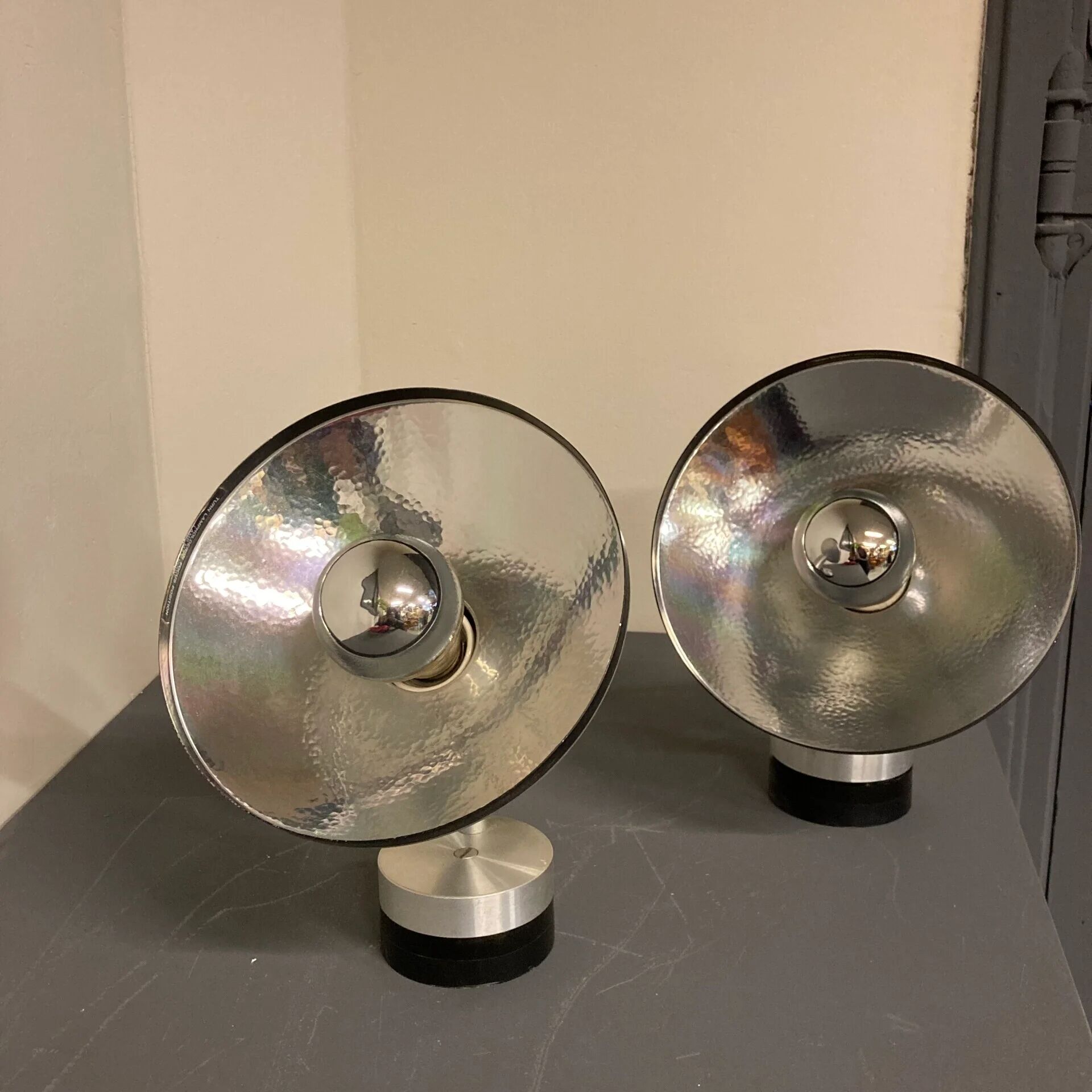 Ensemble de lampes murales/plafonnier Philips, aluminium, années 1970